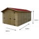 Habrita solid wood garage 21.7m2 with 42mm planks