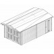 Garage en bois massif Habrita 24,23m2 en madriers de 60mm