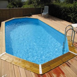 PoolHolz Ubbink Azura 400x750 H130 Liner Blau