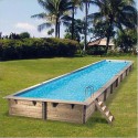 Pool Wood Ubbink Linea 350x1550 H155cm Forro Bege areia