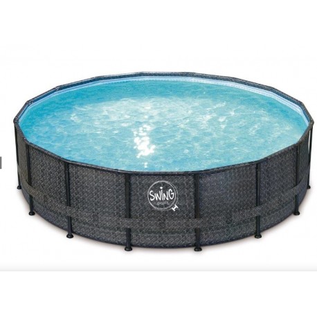 Piscina Elite Round Design ratán 488x122