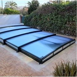 Ultra-thin Pool Enclosure Tapia Telescopic Shelter ready to install for pool 900 x 450
