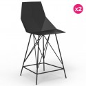 2-Pack preto e metal FAZ Vondom banquetas altas com braços