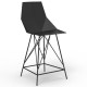 2-Pack black and metal FAZ Vondom high stools with armrests