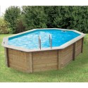 Piscina Wood Sunwater 490x300 H120cm Forro beige Ubbink