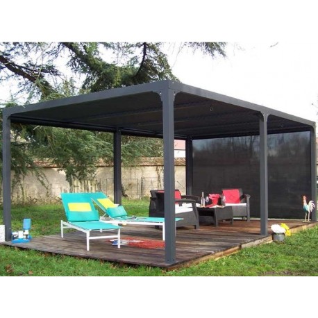 Pergola bioclimatica Habrita 21,5 m2 Alluminio e lato tenda 3,6