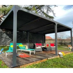 Bioklimatische Pergola Habrita 21,52 m2 mit 2 Vorhängen Seite 5,98