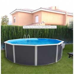 Piscina acima do solo TOI Canarias redonda 460xH120 com kit completo Antracite