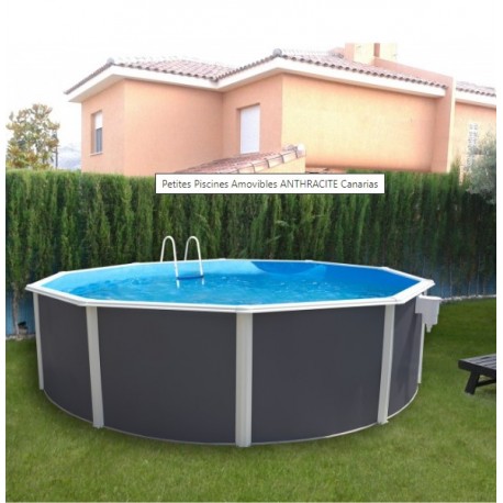 Above ground pool TOI Canarias round 460xH120 with complete kit Anthracite