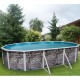 Piscina elevada TOI Oval piedra gris 640x366xH120 con kit completo