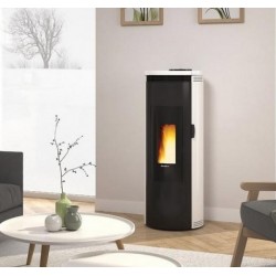 Fogão a pellets La Nordica Extraflame Luisella 5kW estreito ventilado Bordeaux