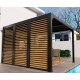 Pérgola bioclimática Habrita aluminio 2 caras ventosas imitación madera 10,80 m2