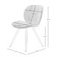Lot de 2 Chaises Repas Ania Tissu Noir Piétement Métal Noir VeryForma