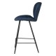 Set of 2 Chairs Worktop Ania Fabric Dark Blue Base Metal VeryForma