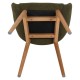 Set of 2 Armchairs Meal Tea effect buckle khaki with solid oak base VeryForma.