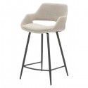 Set of 2 Chairs Worktop Eme fabric buckle light gray Base Metal VeryForma