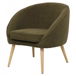 Armchair Fira curl effect Khaki base Solid rubber tree VeryForma