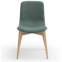 Set de 2 sillas de comedor Aty Green Fabric Base Natural Ash VeryForma