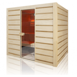 Holl's Eccolo 6-Sitzer-Sauna Komplettpaket 4,5kW Ofen und Steine inklusive