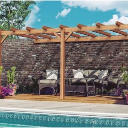 Pergola addossata in legno grezzo Palma 3x3m 9m2