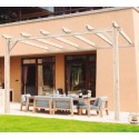 Anlehnpergola aus rohem Holz Cádiz 4x3m 12m2