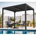 Pérgola bioclimática de aluminio antracita Habrita 7,20m2 con lamas