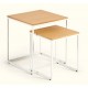 Set of 2 Ana VeryForma Wood and White Metal Side Nesting Tables
