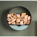 Porta-lenha de parede Corinth Black e Sage Green Dixneuf Design