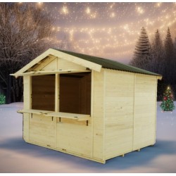 Echoppe marchande en bois d'épicea Sylva 4x2,4m Habrita 9.6m2 Echoppe marchande en bois d'épicea Sylva 4x2,4m Habrita 9.6m2