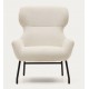 Lina fauteuil in witte badstof en VeryForma staal