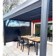 Pergola Bioclimatique 2 Rideaux côté 10,80 m2 aluminium anthracite Habrita
