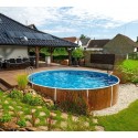 Piscine Azuro Ronde Imitation bois 460x120 avec équipements