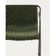 Silla Arvin Swirl en tejido chenilla beige y patas de madera de roble VeryForma