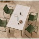 Silla Arvin Swirl en tejido chenilla beige y patas de madera de roble VeryForma