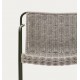 Cadeira Arvin Swirl em tecido chenille bege e pernas de madeira de carvalho VeryForma