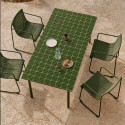 Mesa de jardim Rina em aço verde e cerâmica verde escura VeryForma