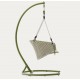 Sedia sospesa Aliga in alluminio e rattan verde VeryForma