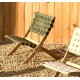 Beli Folding Armchair in solid wood and green rope VeryForma