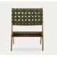 Beli Folding Armchair in solid wood and green rope VeryForma
