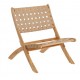 Beli Folding Armchair in solid wood and beige rope VeryForma