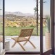 Beli Folding Armchair in solid wood and beige rope VeryForma