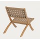 Beli Folding Armchair in solid wood and beige rope VeryForma