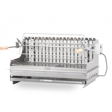 Le Marquier Irissarry Barbacoa de acero inoxidable con asador 78x32