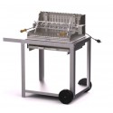Le Marquier Mendy Barbacoa de acero inoxidable con carro y asador