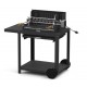 Le Marquier Mendy Barbecue in Acciaio Nero con Carrello e Girarrosto