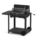 Le Marquier Mendy Black Steel Barbecue with Cart and Rotisserie