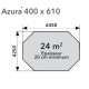 Ubbink Azura Piscina de Madera 400x610 H120cm Azul Liner