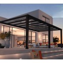 Pérgola de parede em alumínio Stockholm 3,5x6,6m Cinzento antracite e telhado transparente Canopia