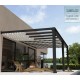 Stockholm 3.5x6.6m aluminium wall-mounted pergola Anthracite grey and Canopia transparent roof