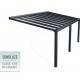 Pérgola de pared de aluminio Stockholm de 3,5x6,6m Techo transparente gris antracita y Canopia